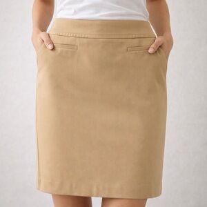 Evan-Picone Petite Stretch Pencil Skirt Tan 8P Work Office Classic